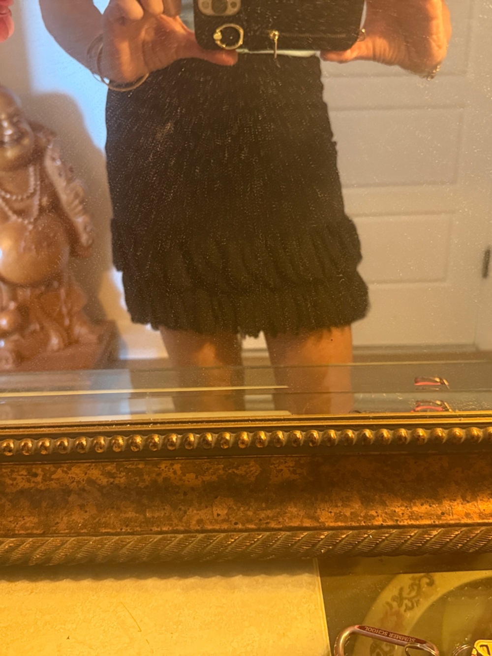Banana Republic Black Ruffle Hem Mini Skirt